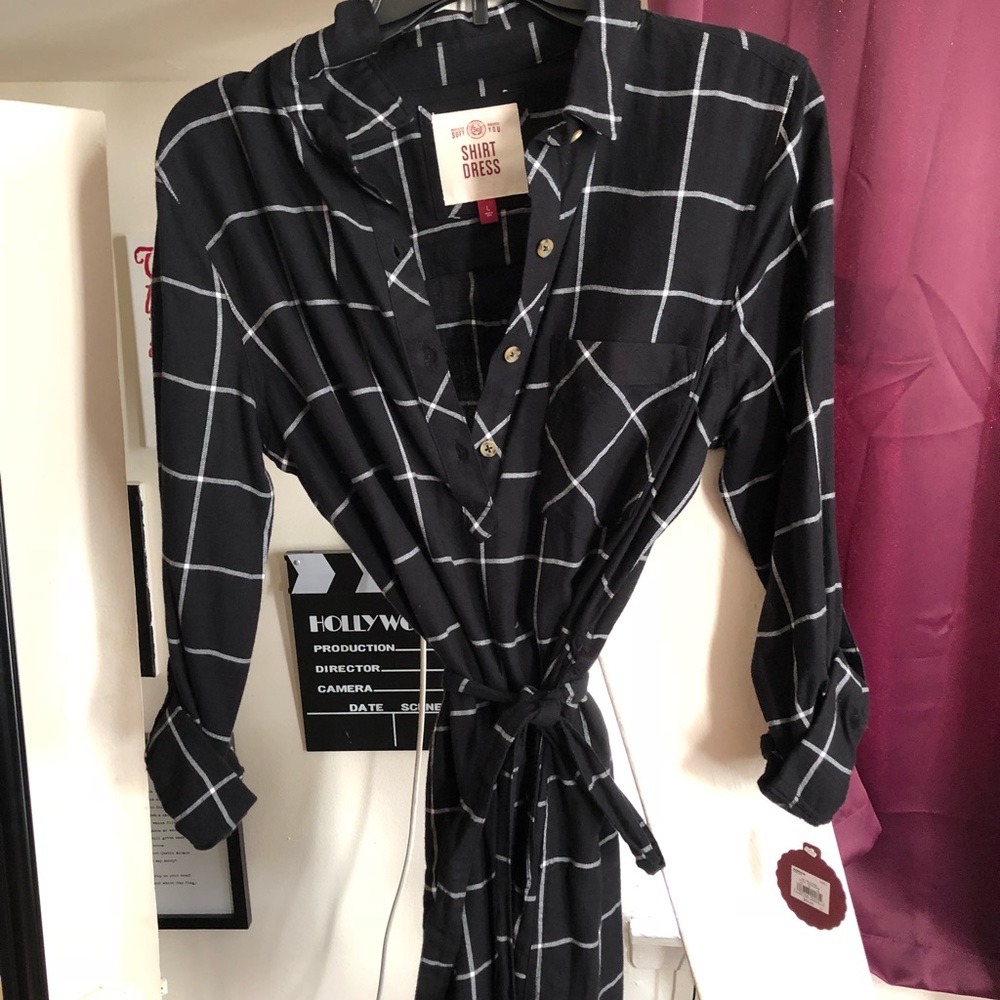 Plaid T shirt dress